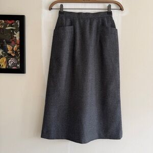 Classic Women's Grey A-Line Wool Blend Skirt Size XS